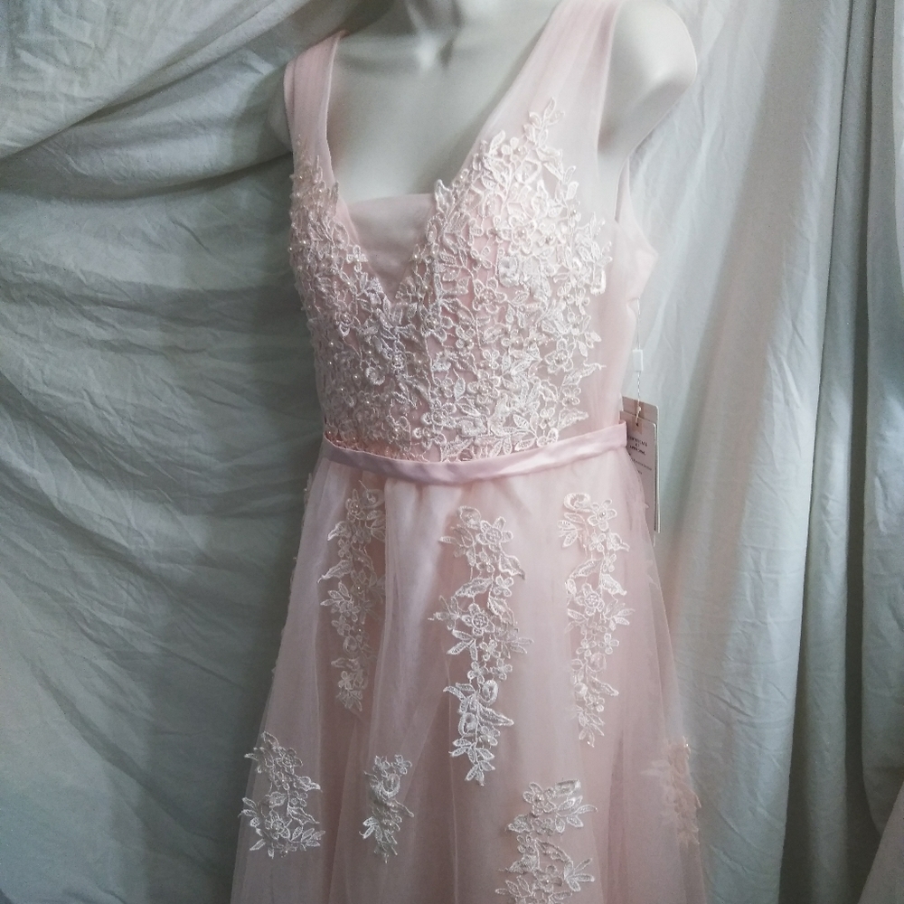 BabyOnline Double V-Neck Tulle Applique Gown/Dress - Picture 3 of 7